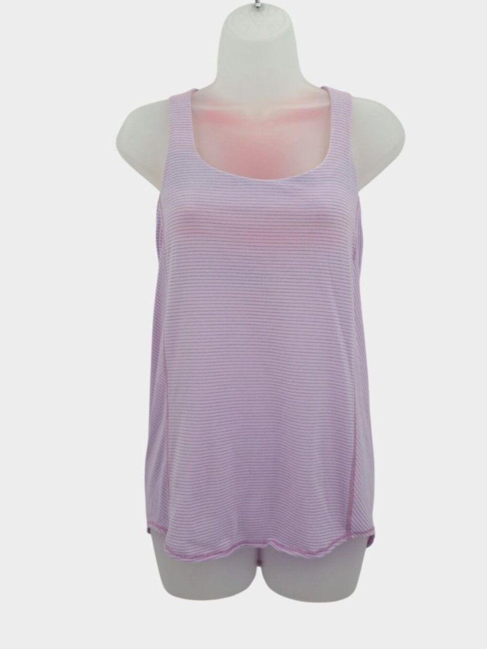 Lululemon Wild Tank Top Sz 4 Heathered Pretty Purple Stripe Scoop Neck Athletic